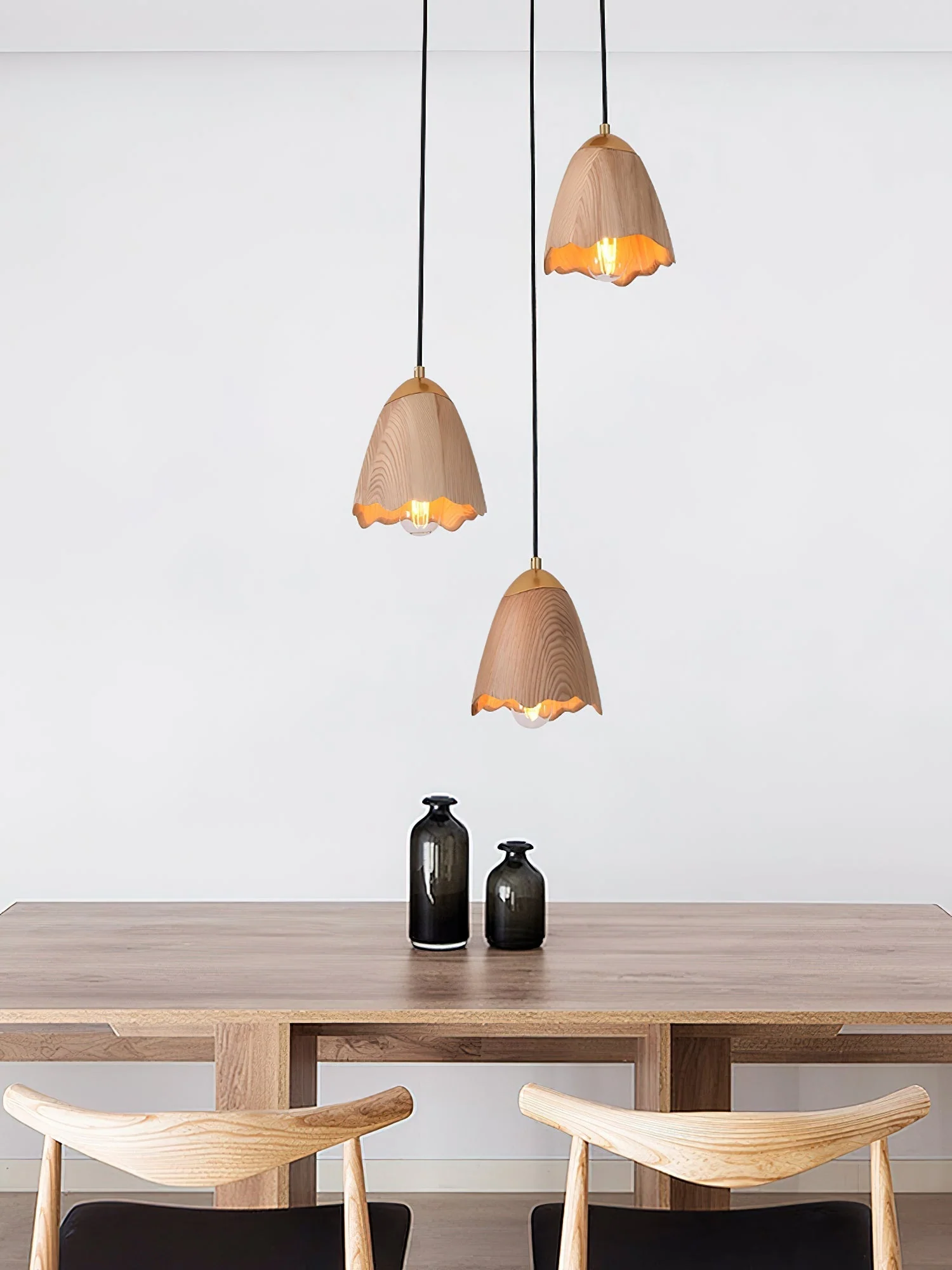 Ilvenel Modern Minimalist Bell Wood Pendant Lamp - Image 25