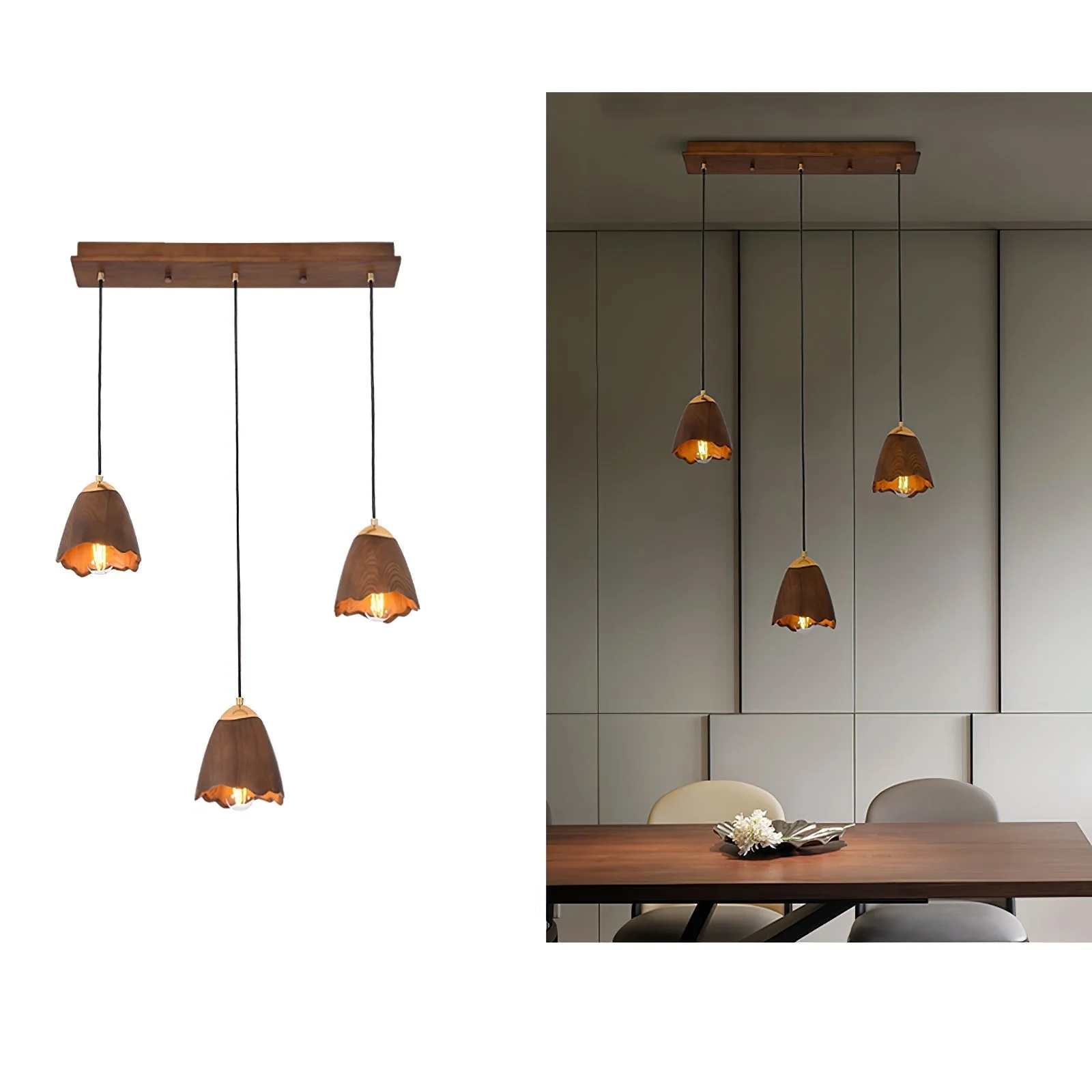 Ilvenel Modern Minimalist Bell Wood Pendant Lamp - Image 7