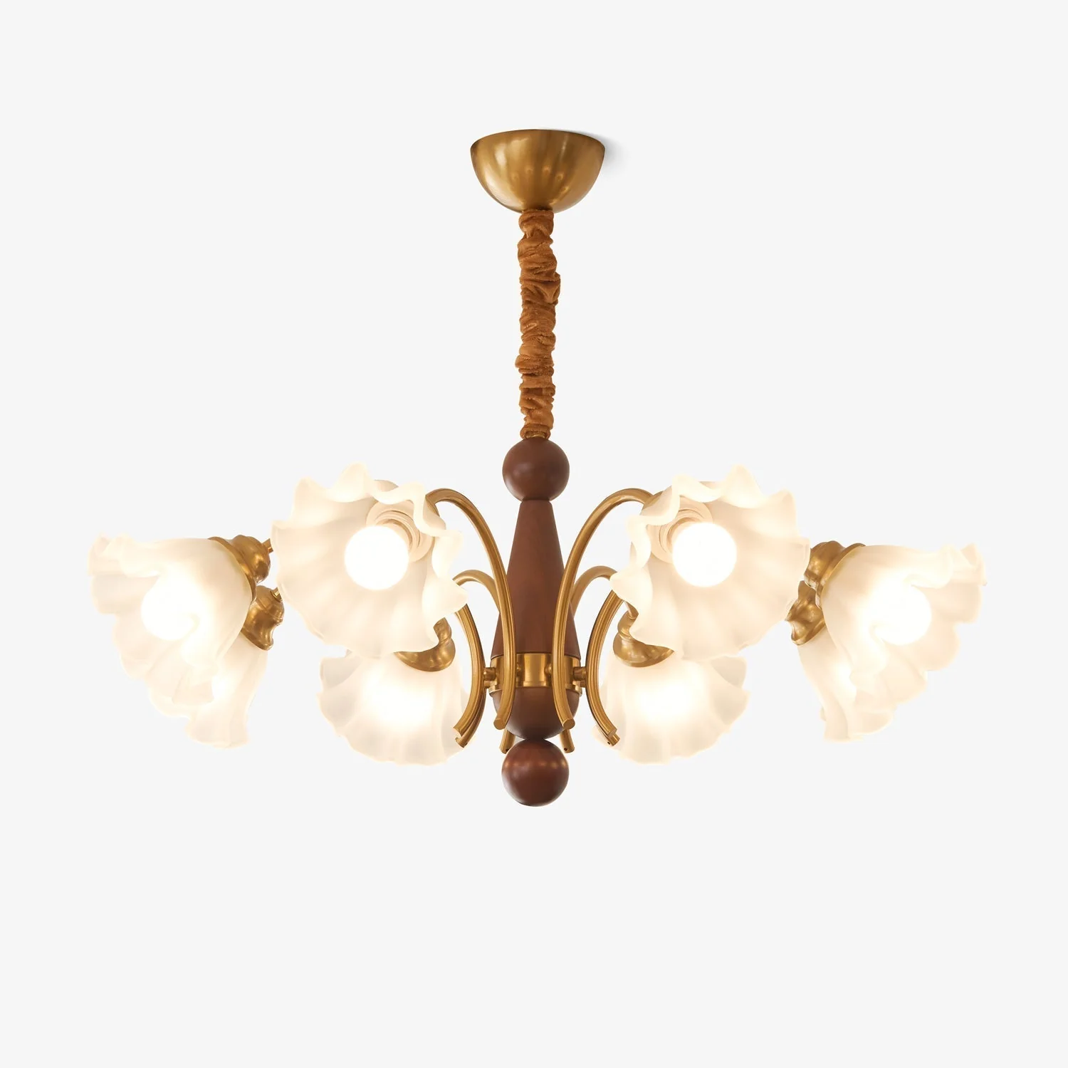 Ilvinan Traditional Elegance Wood Glass Chandelier - Image 10
