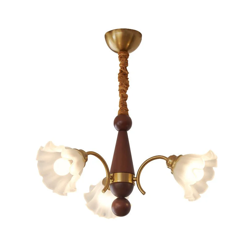 Ilvinan Traditional Elegance Wood Glass Chandelier - Image 38
