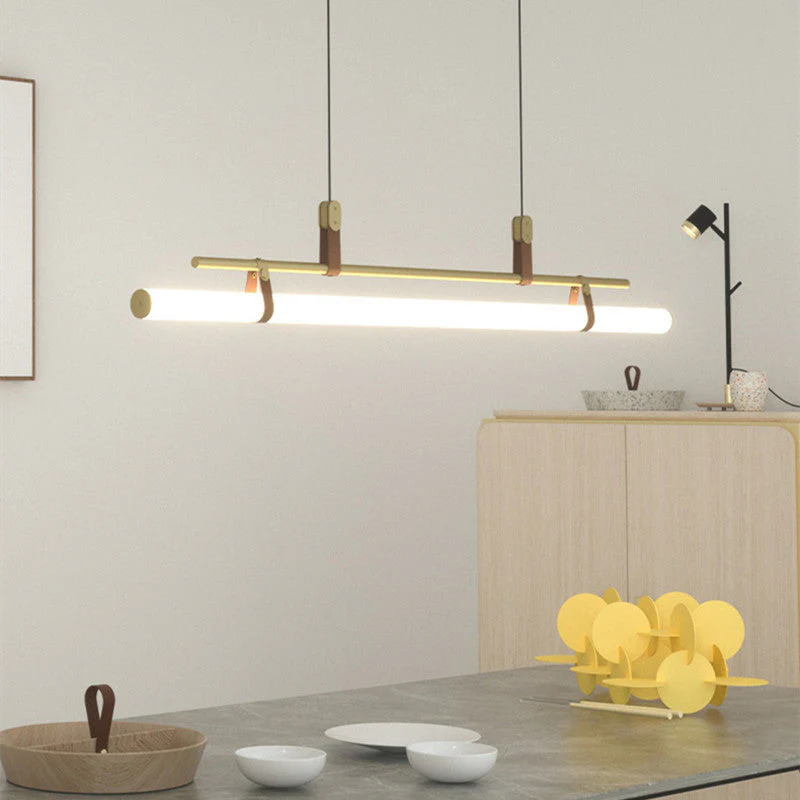 Inari Modern Linear Metal Pendant Light,Black/Gold - Image 4