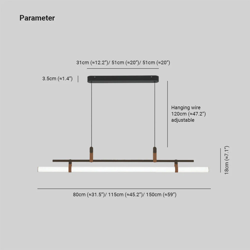 Inari Modern Linear Metal Pendant Light,Black/Gold - Image 5
