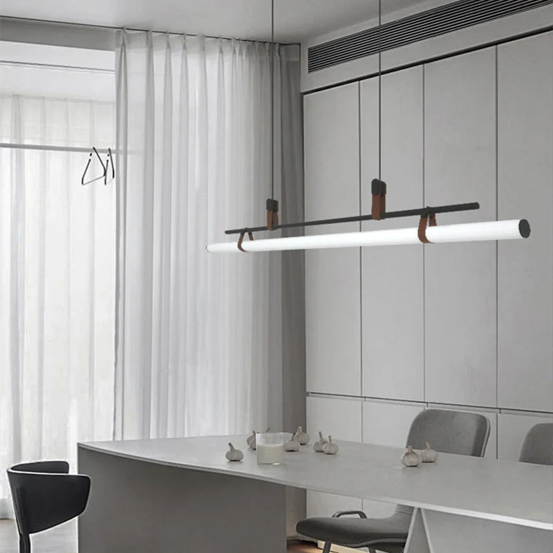 Inari Modern Linear Metal Pendant Light,Black/Gold - Image 7