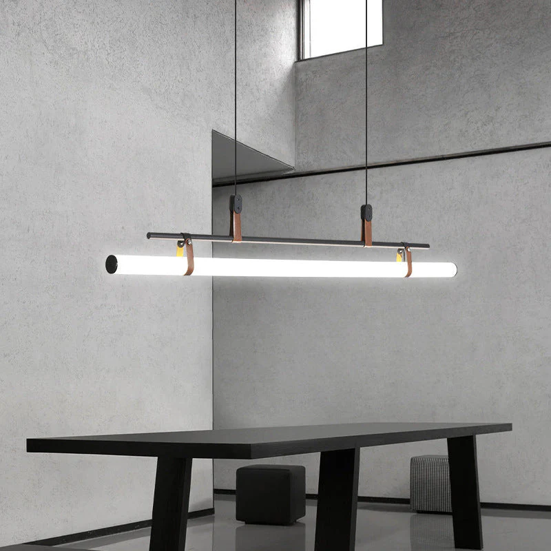 Inari Modern Linear Metal Pendant Light,Black/Gold - Image 9