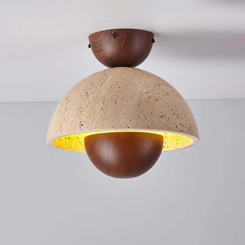 Inverted Wabi-Sabi Travertine Ceiling Light - Image 13