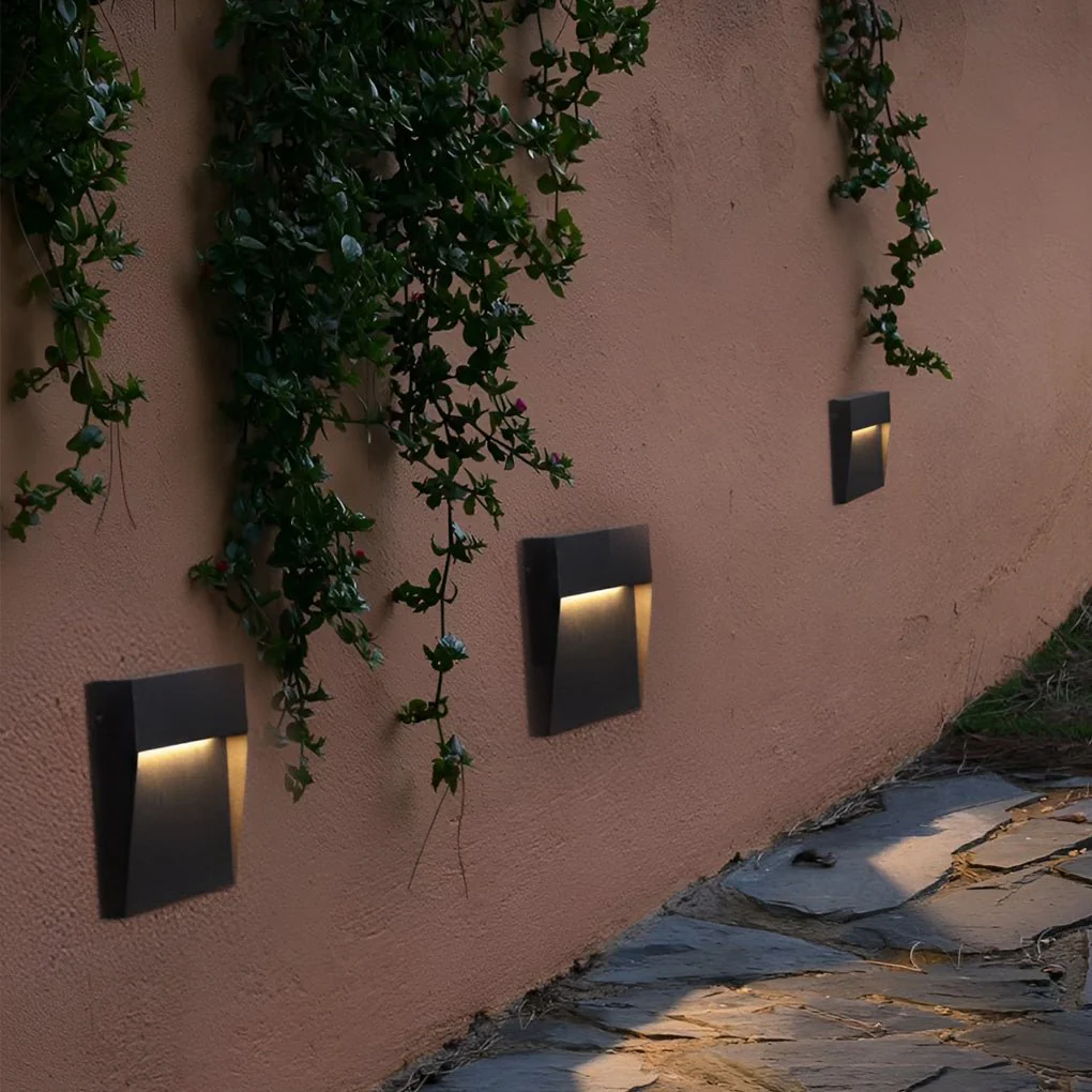 Iris Minimalist Square Outdoor Wall Step Lights - Image 6