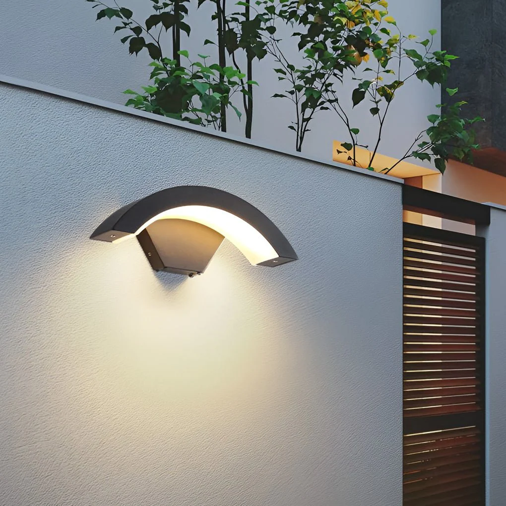 Irvin Classic Curved Glow LED Outdoor Sconce Wall Light - Image 3