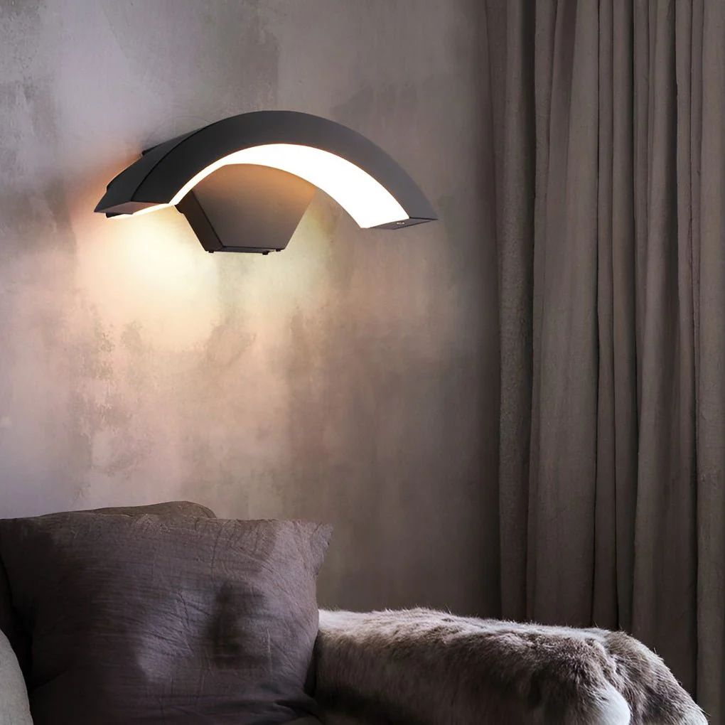 Irvin Classic Curved Glow LED Outdoor Sconce Wall Light - Image 5