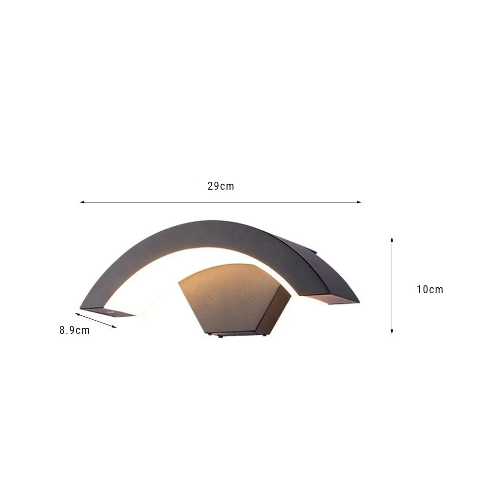 Irvin Classic Curved Glow LED Outdoor Sconce Wall Light - Image 7
