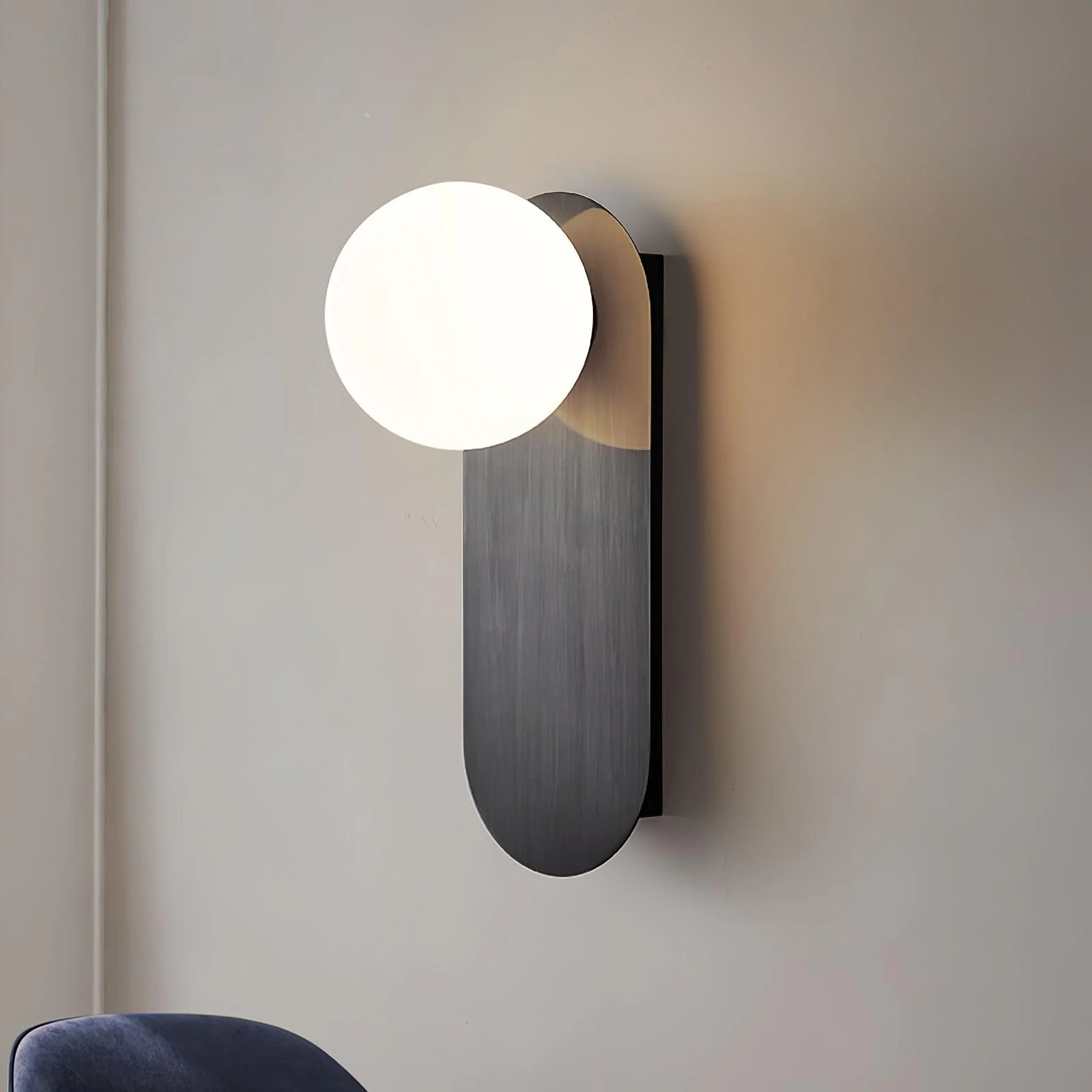 Isoren Flat Base Globe Brass Glass Sconce Wall lamp - Image 25