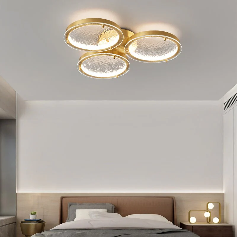 Itale Unique Rings Golden Brass Glass Ceiling Light - Image 10