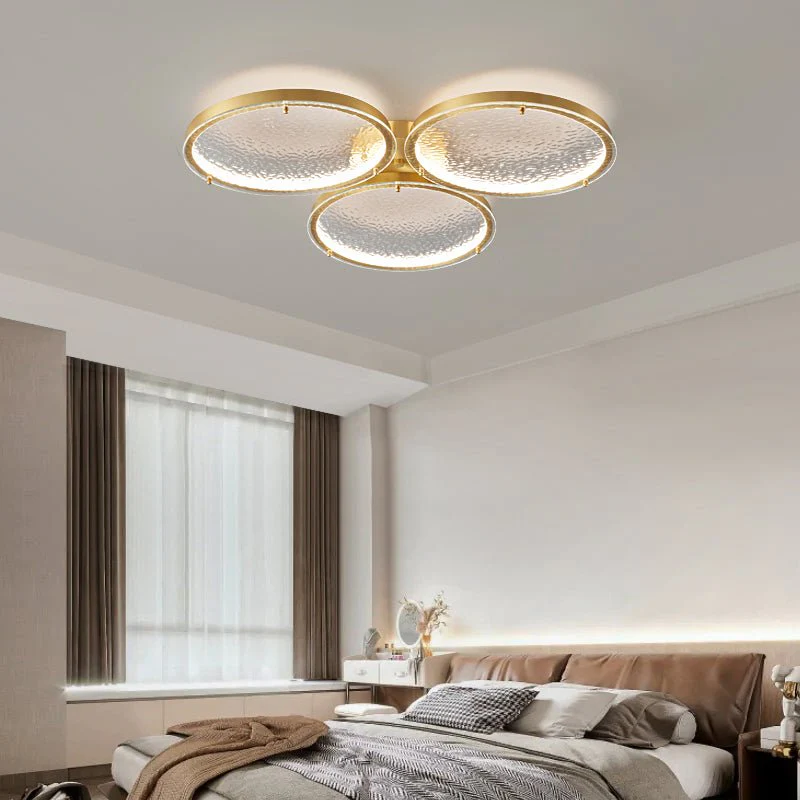 Itale Unique Rings Golden Brass Glass Ceiling Light - Image 11