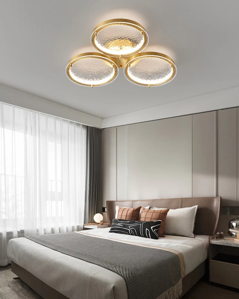 Itale Unique Rings Golden Brass Glass Ceiling Light - Image 5