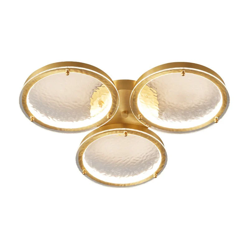 Itale Unique Rings Golden Brass Glass Ceiling Light - Image 8