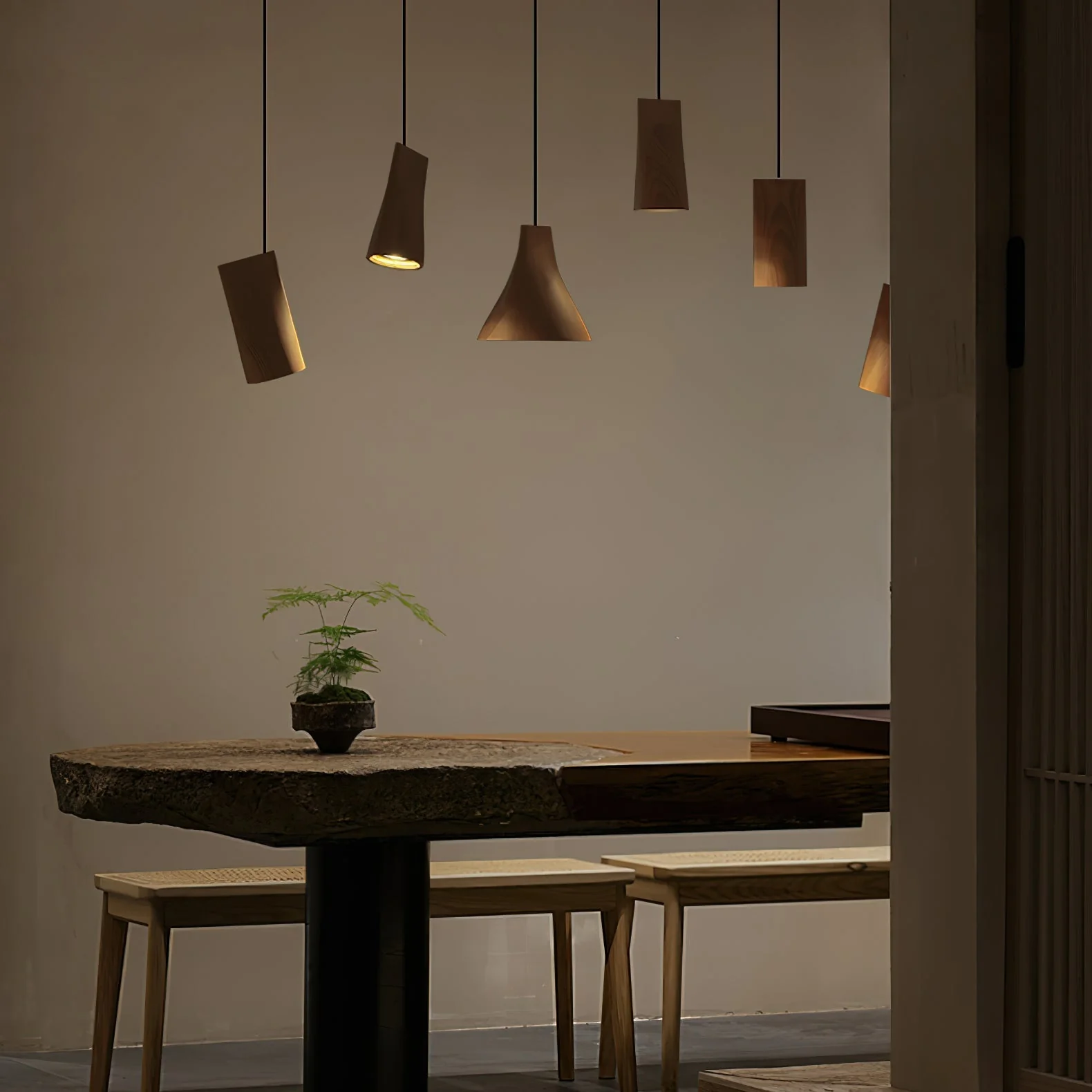 Ivarara Asymmetrical Wood Pendant Light - Image 108