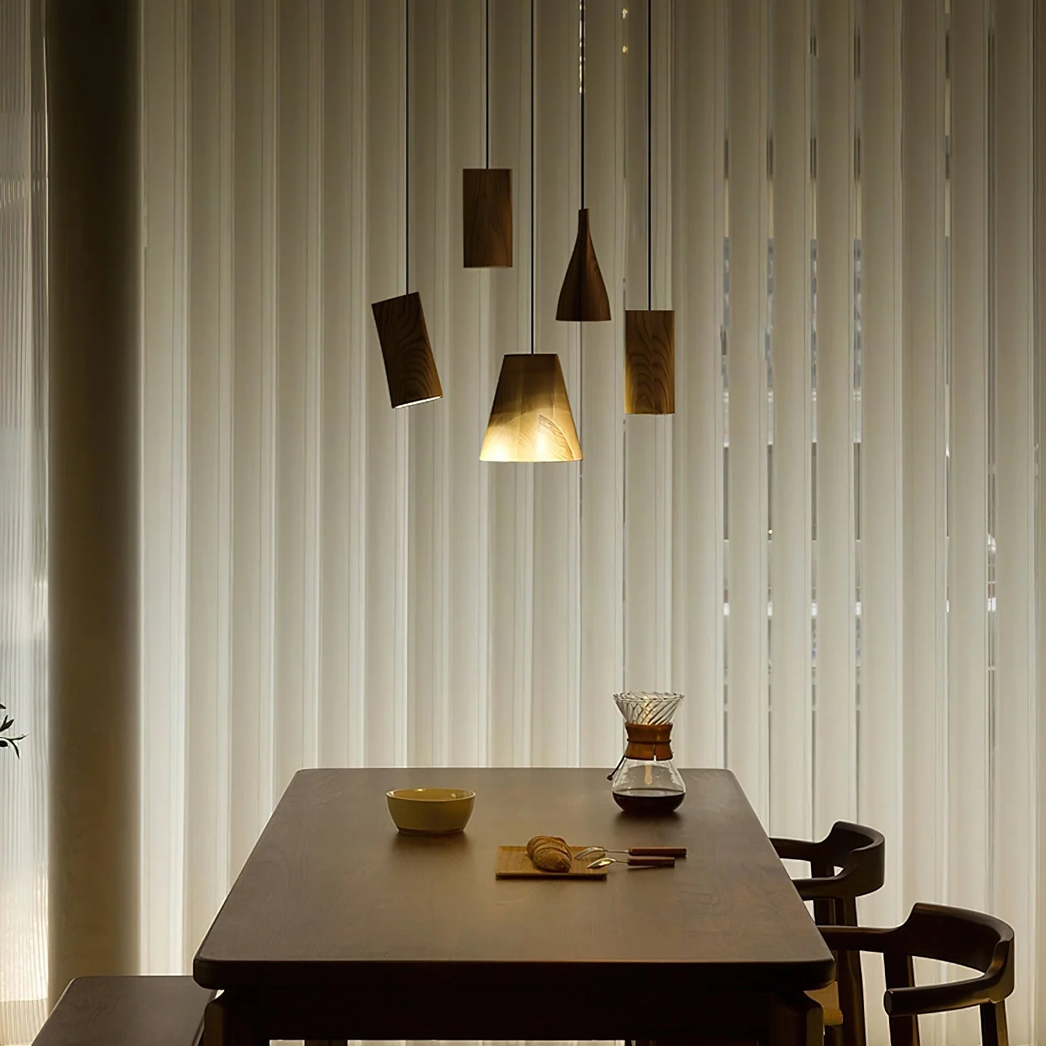 Ivarara Asymmetrical Wood Pendant Light - Image 11