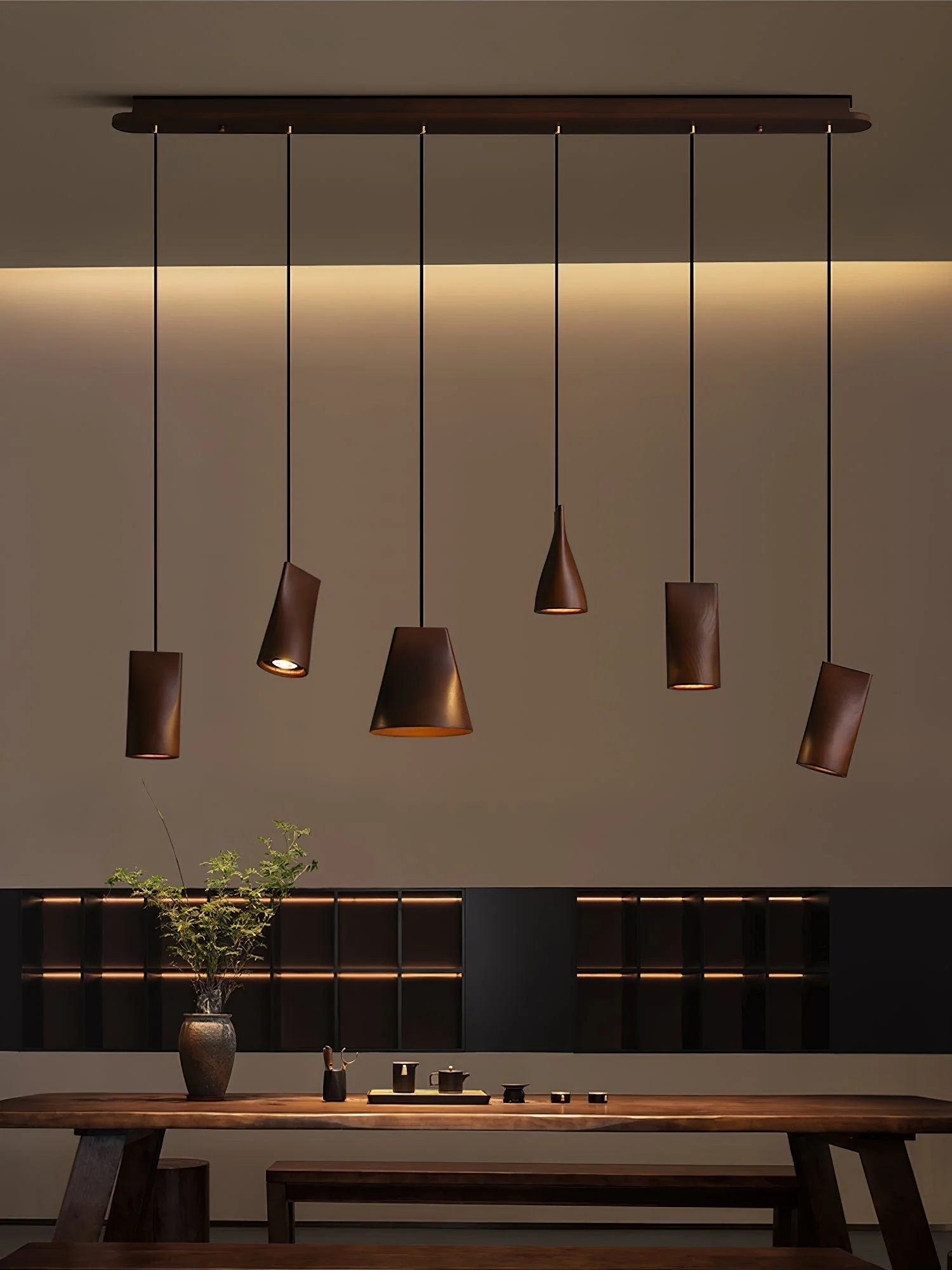 Ivarara Asymmetrical Wood Pendant Light - Image 115