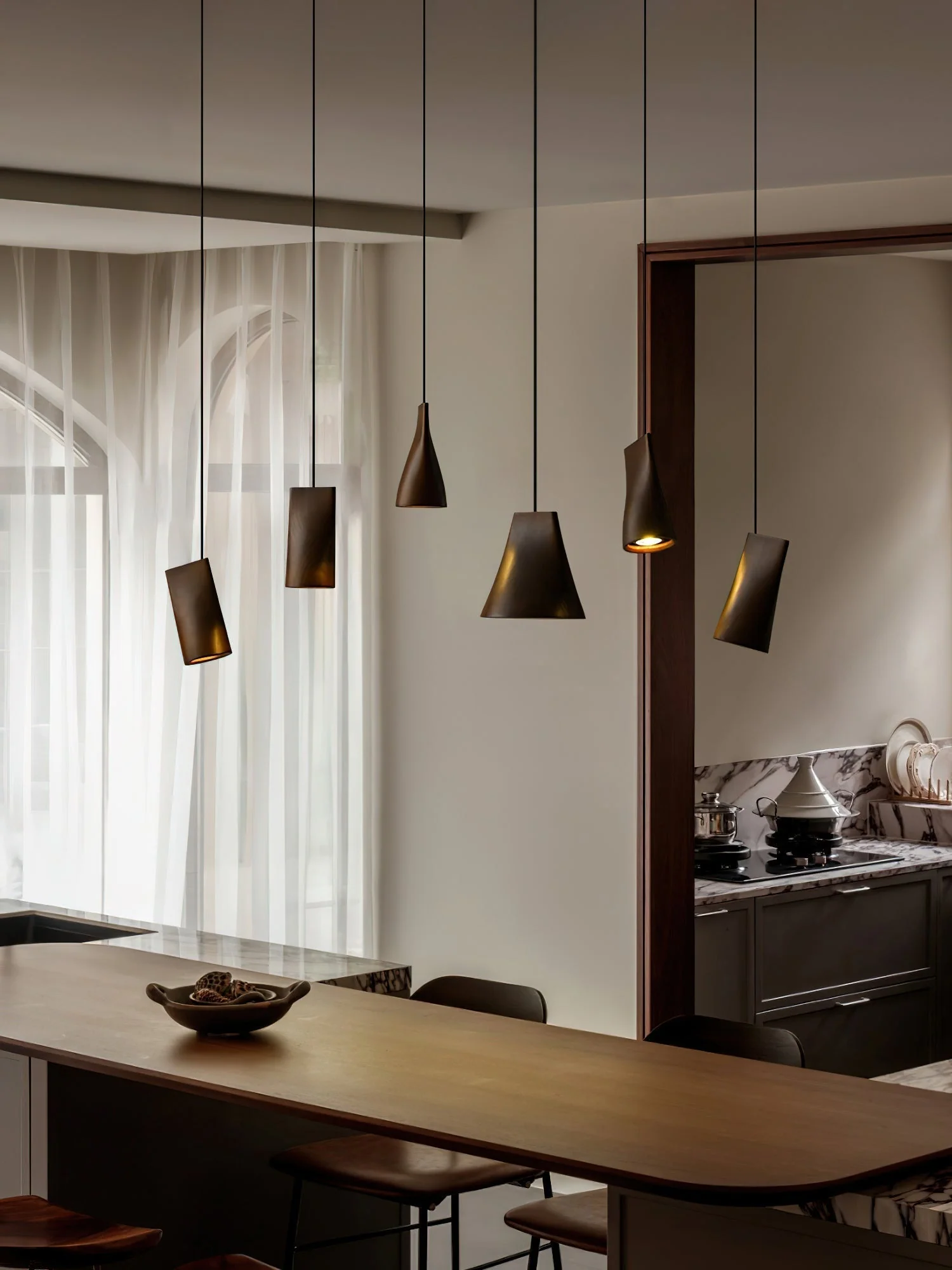 Ivarara Asymmetrical Wood Pendant Light - Image 7