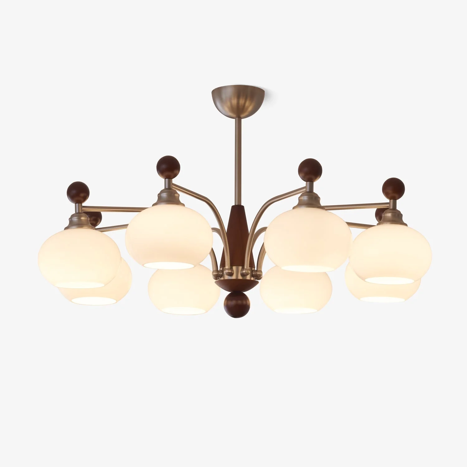 Ivloria Traditional Elegance Orbit Wood Glass Chandelier