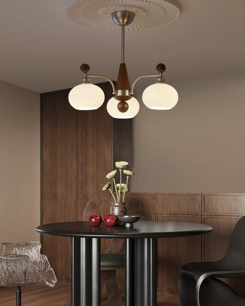 Ivloria Traditional Elegance Orbit Wood Glass Chandelier - Image 15