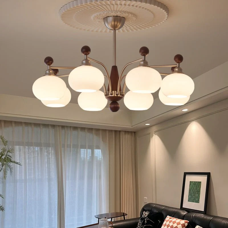 Ivloria Traditional Elegance Orbit Wood Glass Chandelier - Image 19