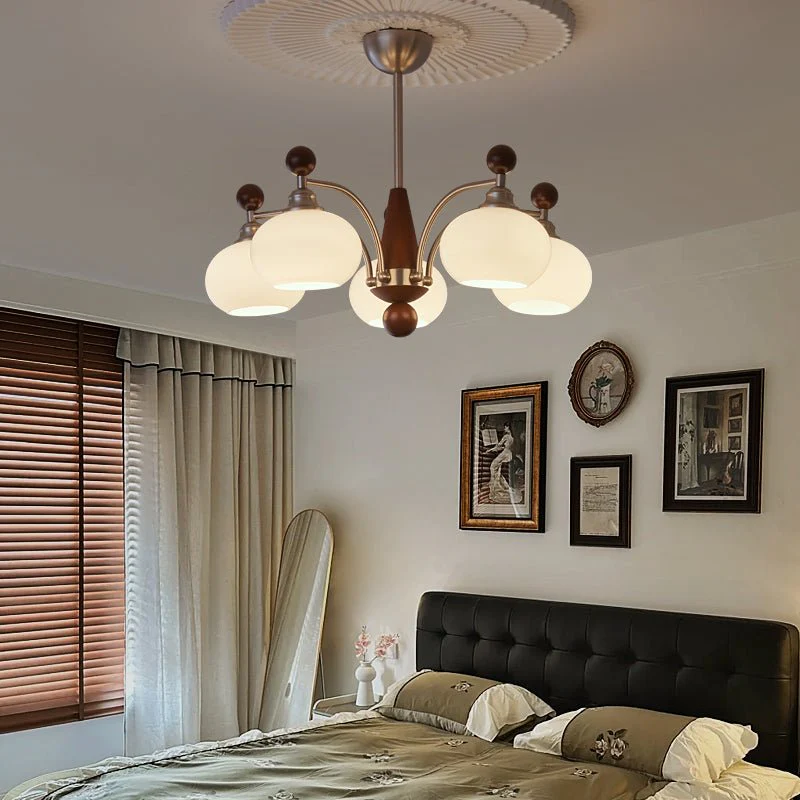 Ivloria Traditional Elegance Orbit Wood Glass Chandelier - Image 20