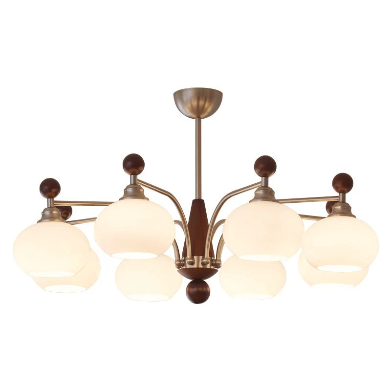 Ivloria Traditional Elegance Orbit Wood Glass Chandelier - Image 22