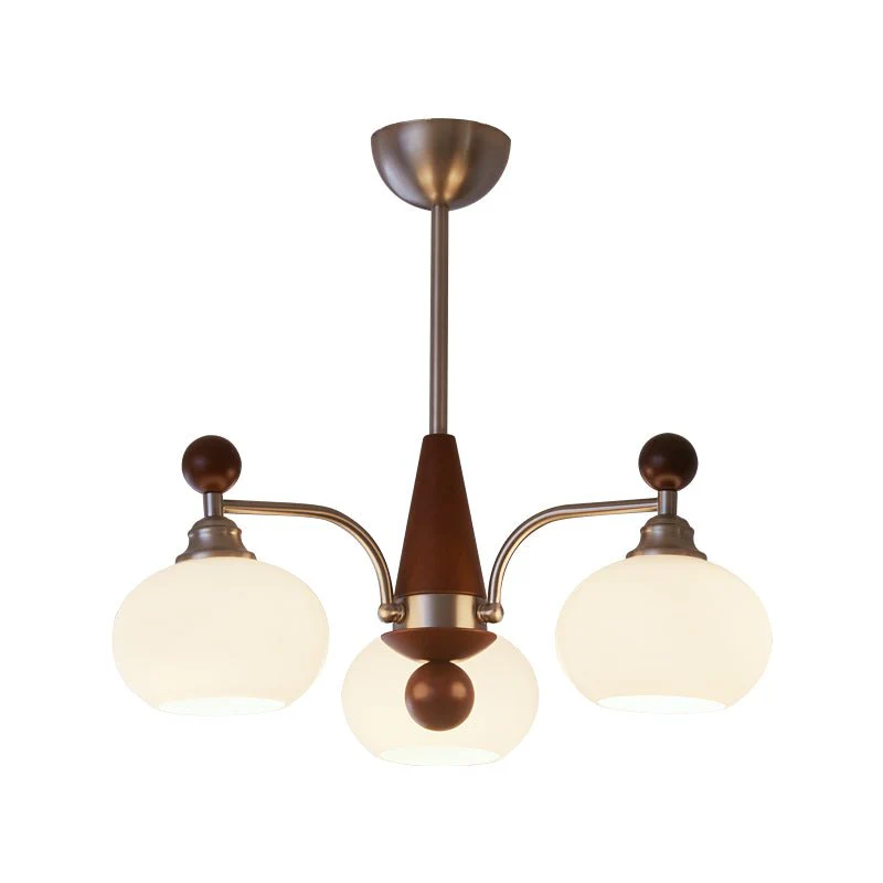 Ivloria Traditional Elegance Orbit Wood Glass Chandelier - Image 5