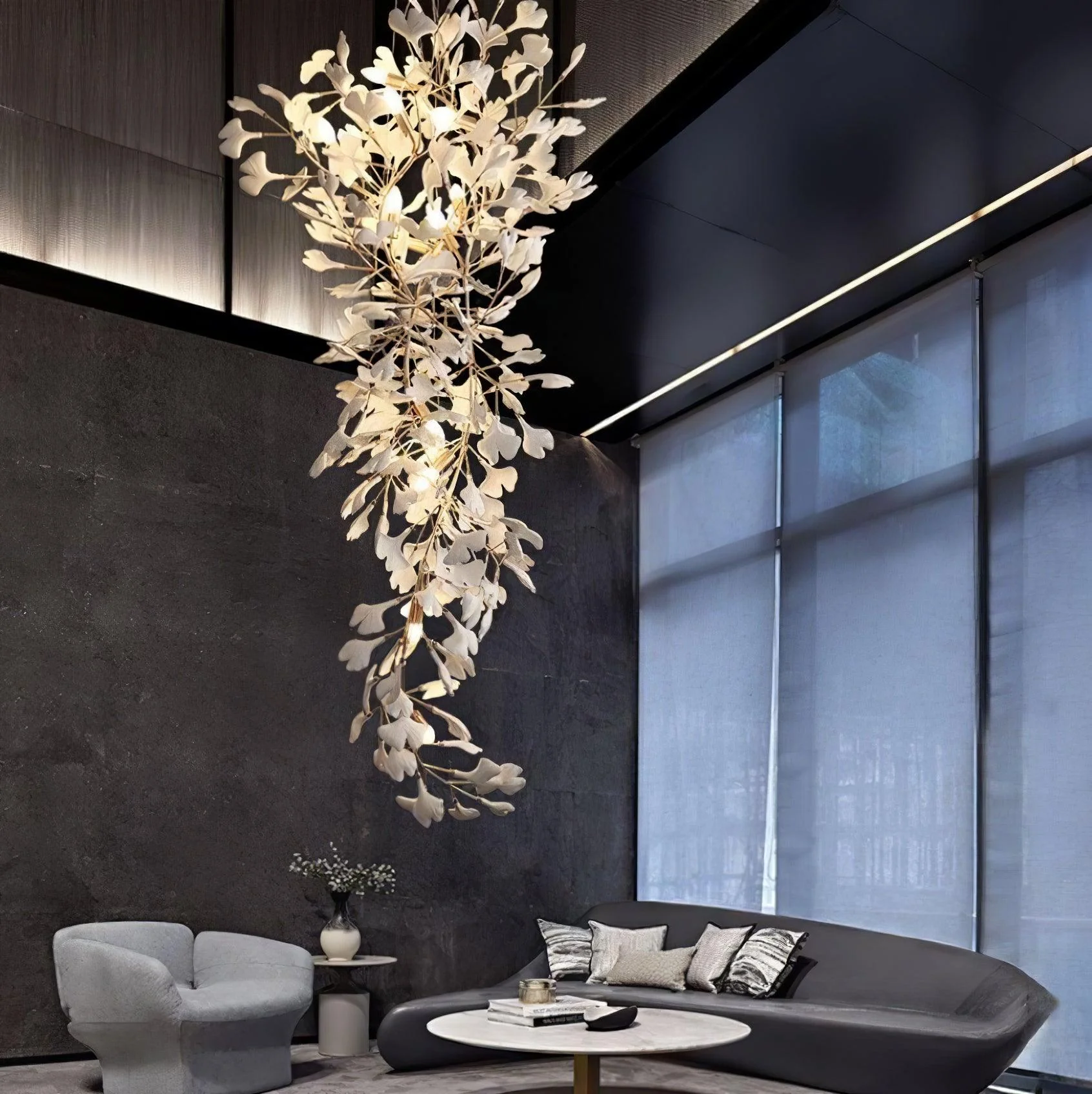 Ivmarel Gingko Long Branch Ceramics Chandelier - Image 13