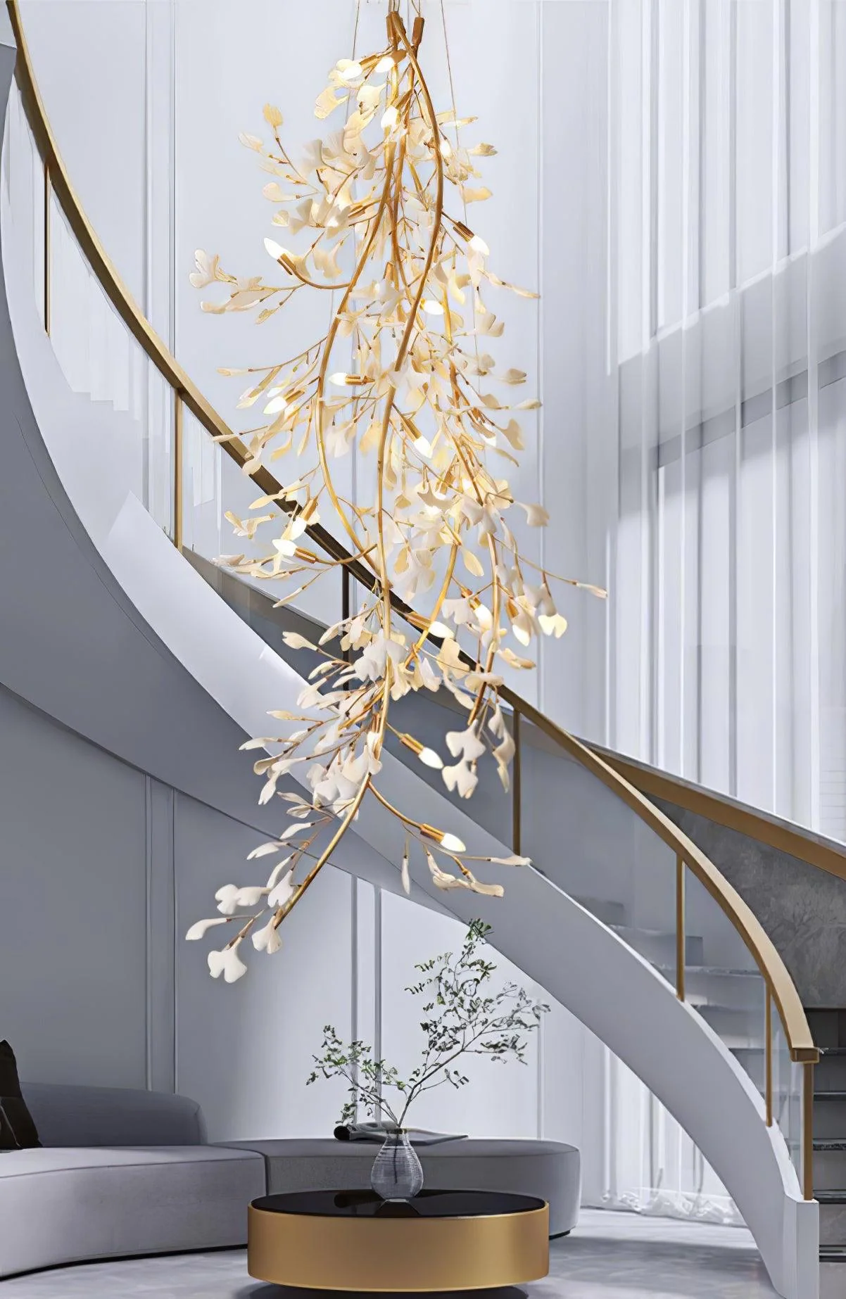 Ivmarel Gingko Long Branch Ceramics Chandelier - Image 15