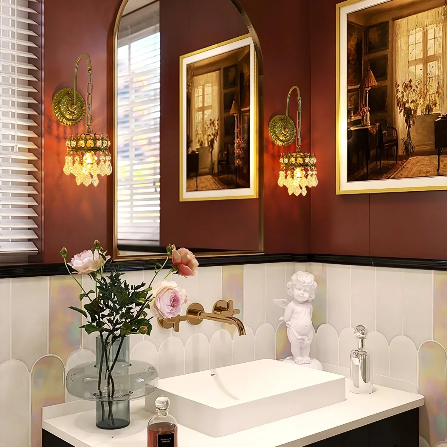 Ivmarila Nordic Art Crown Crystal Sconce Wall lamp - Image 12