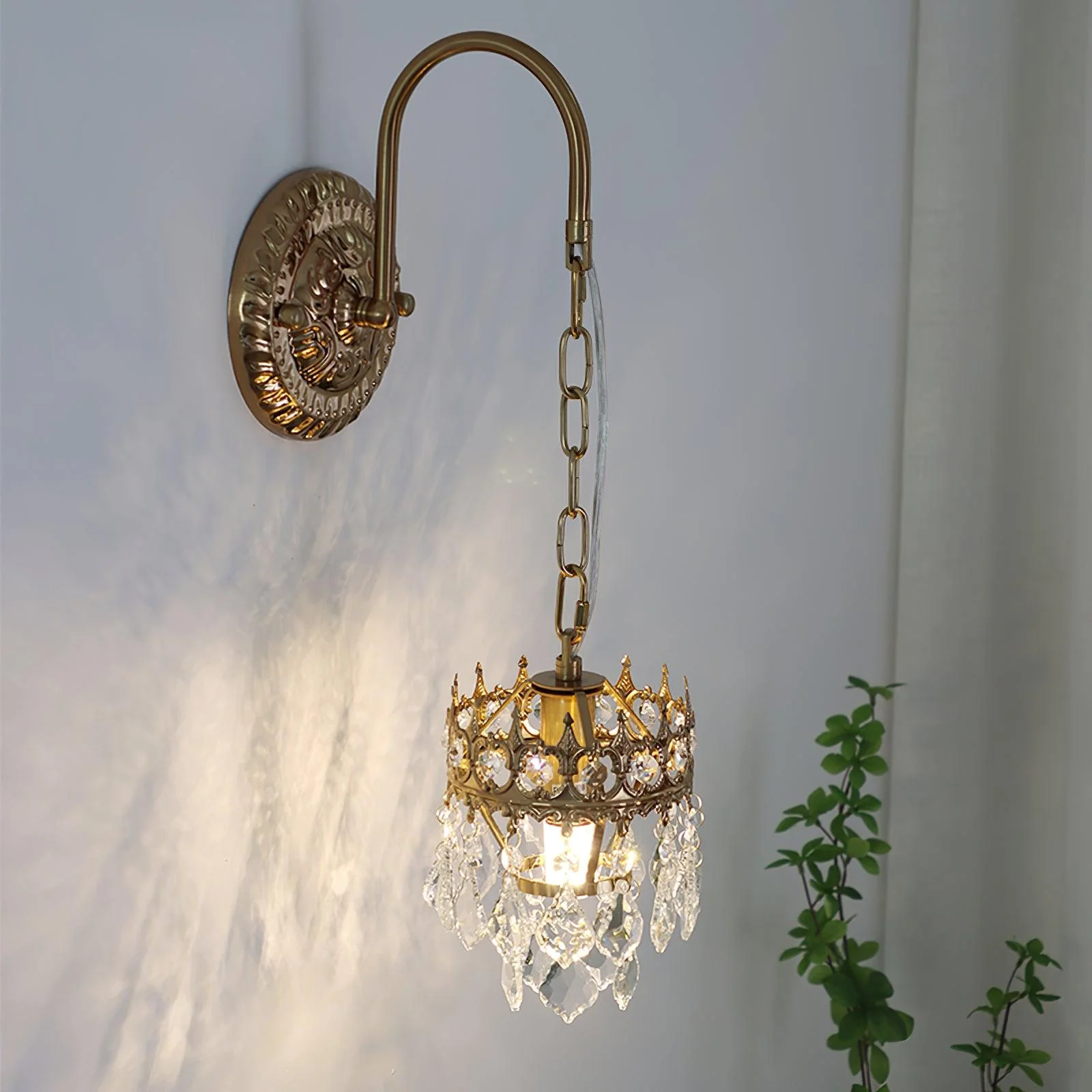 Ivmarila Nordic Art Crown Crystal Sconce Wall lamp - Image 13