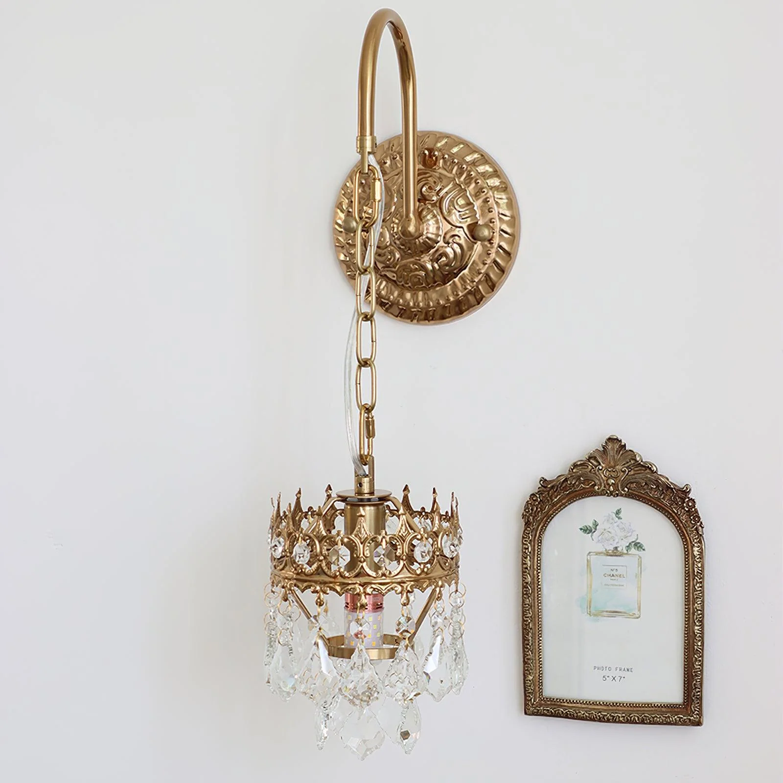Ivmarila Nordic Art Crown Crystal Sconce Wall lamp - Image 14