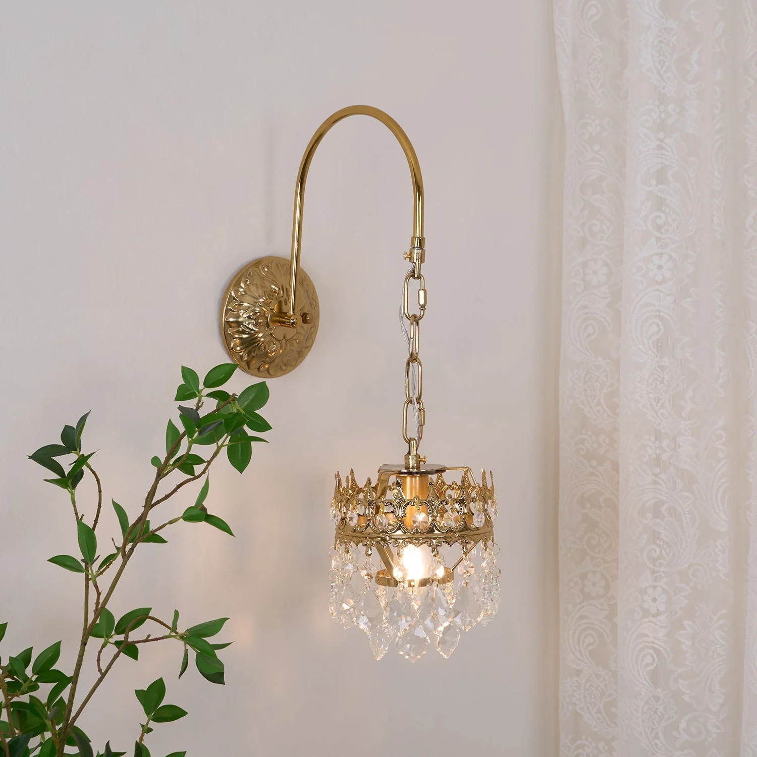 Ivmarila Nordic Art Crown Crystal Sconce Wall lamp - Image 16