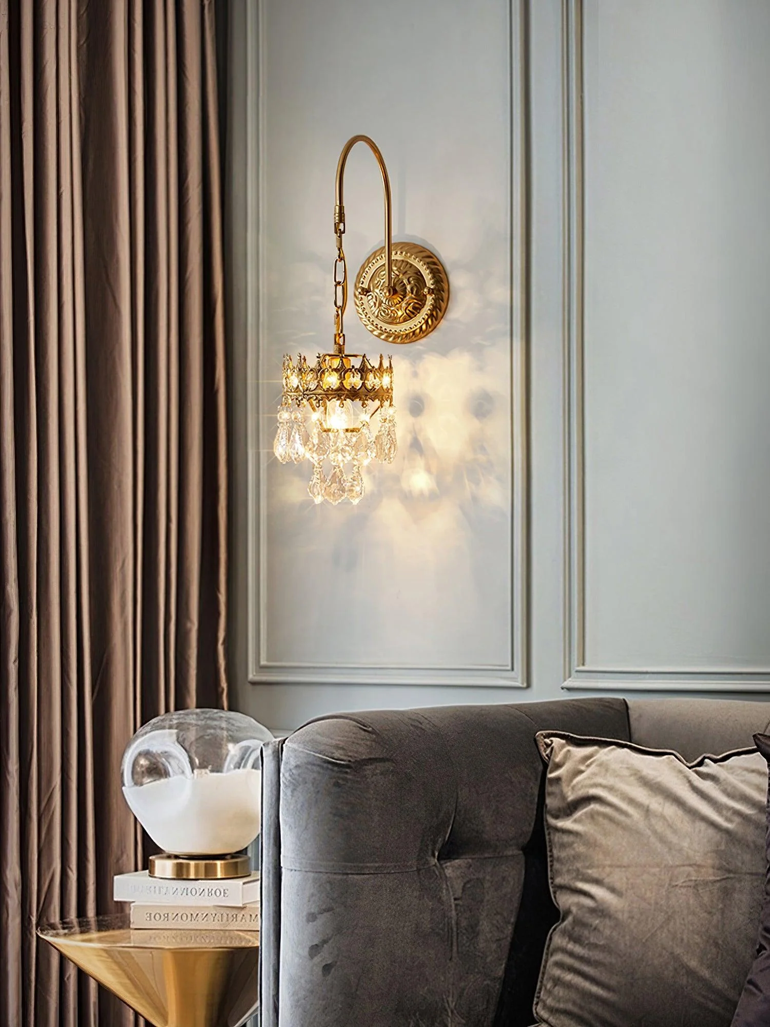Ivmarila Nordic Art Crown Crystal Sconce Wall lamp - Image 26
