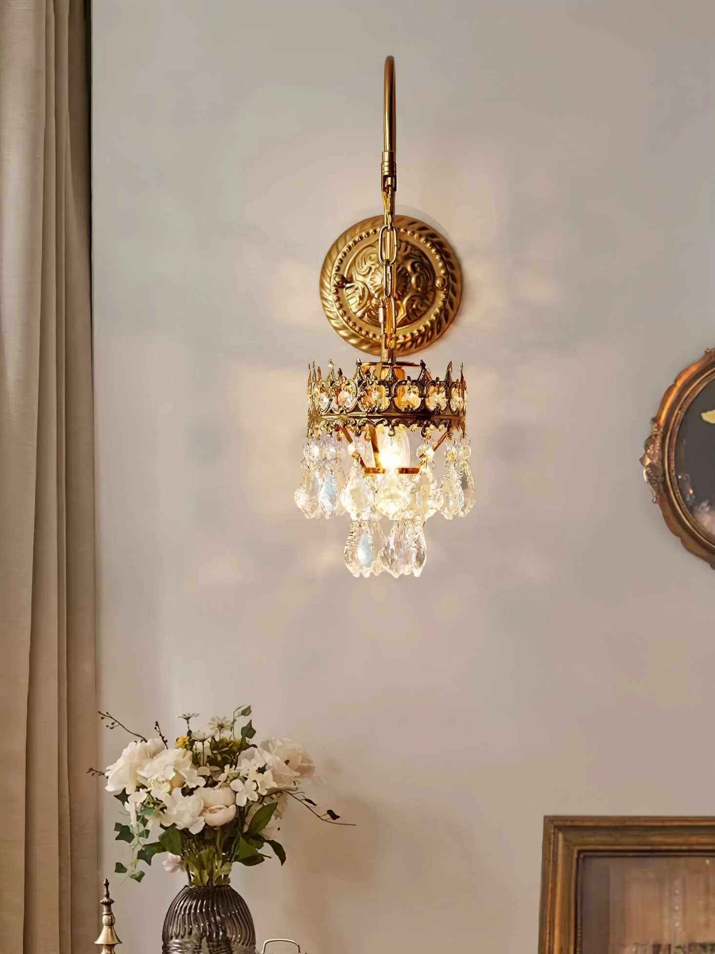 Ivmarila Nordic Art Crown Crystal Sconce Wall lamp - Image 43