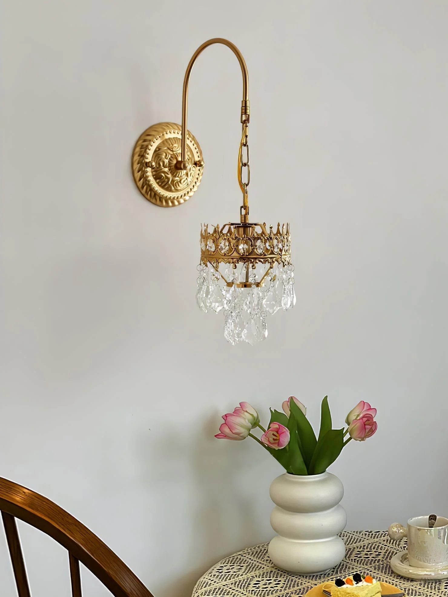 Ivmarila Nordic Art Crown Crystal Sconce Wall lamp - Image 47