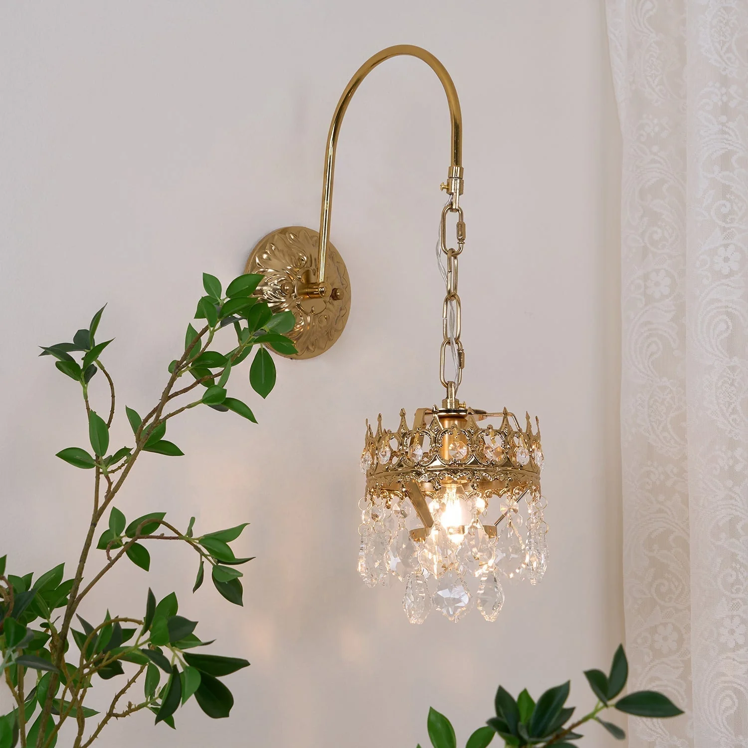 Ivmarila Nordic Art Crown Crystal Sconce Wall lamp - Image 52