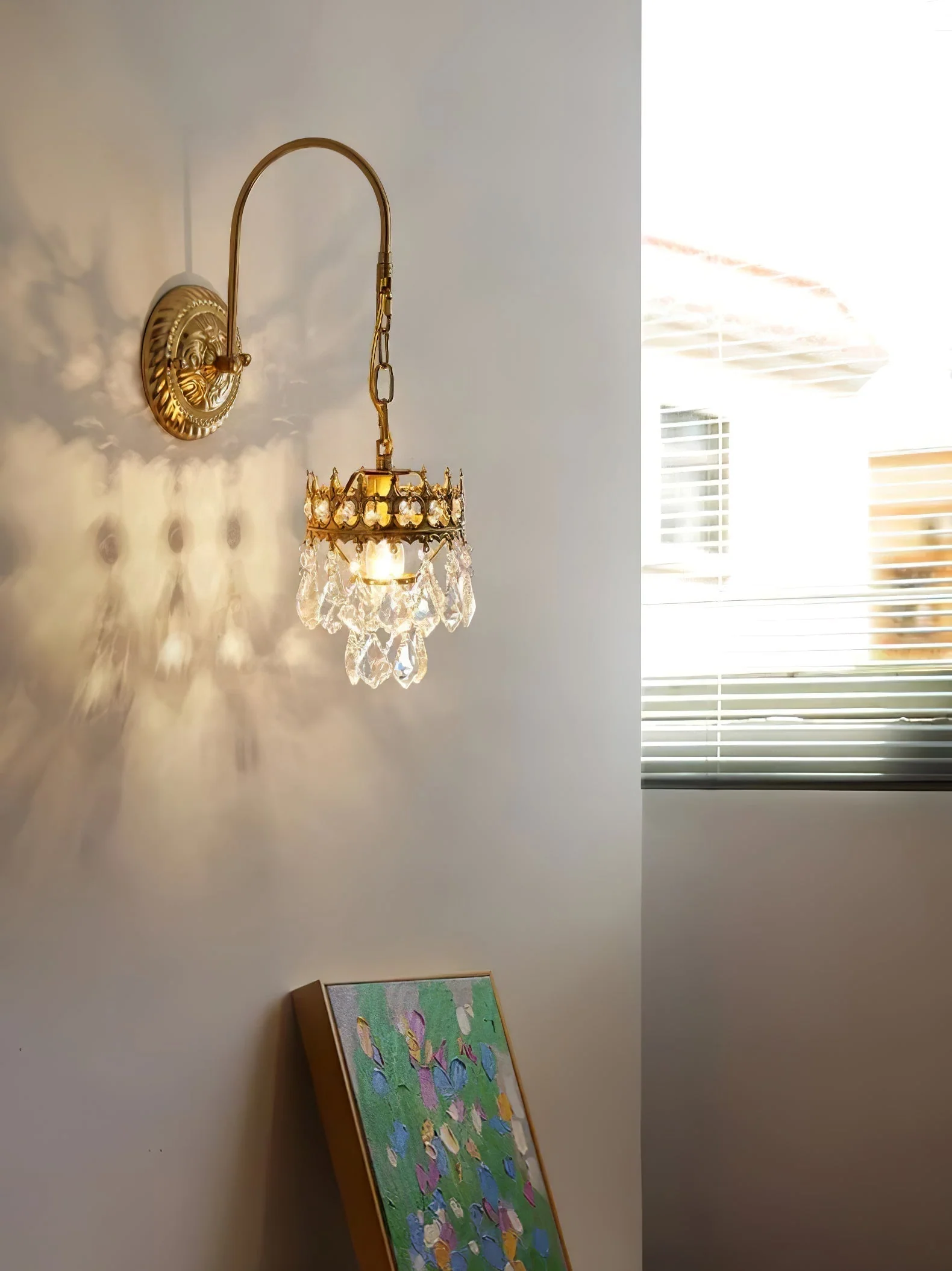 Ivmarila Nordic Art Crown Crystal Sconce Wall lamp - Image 57