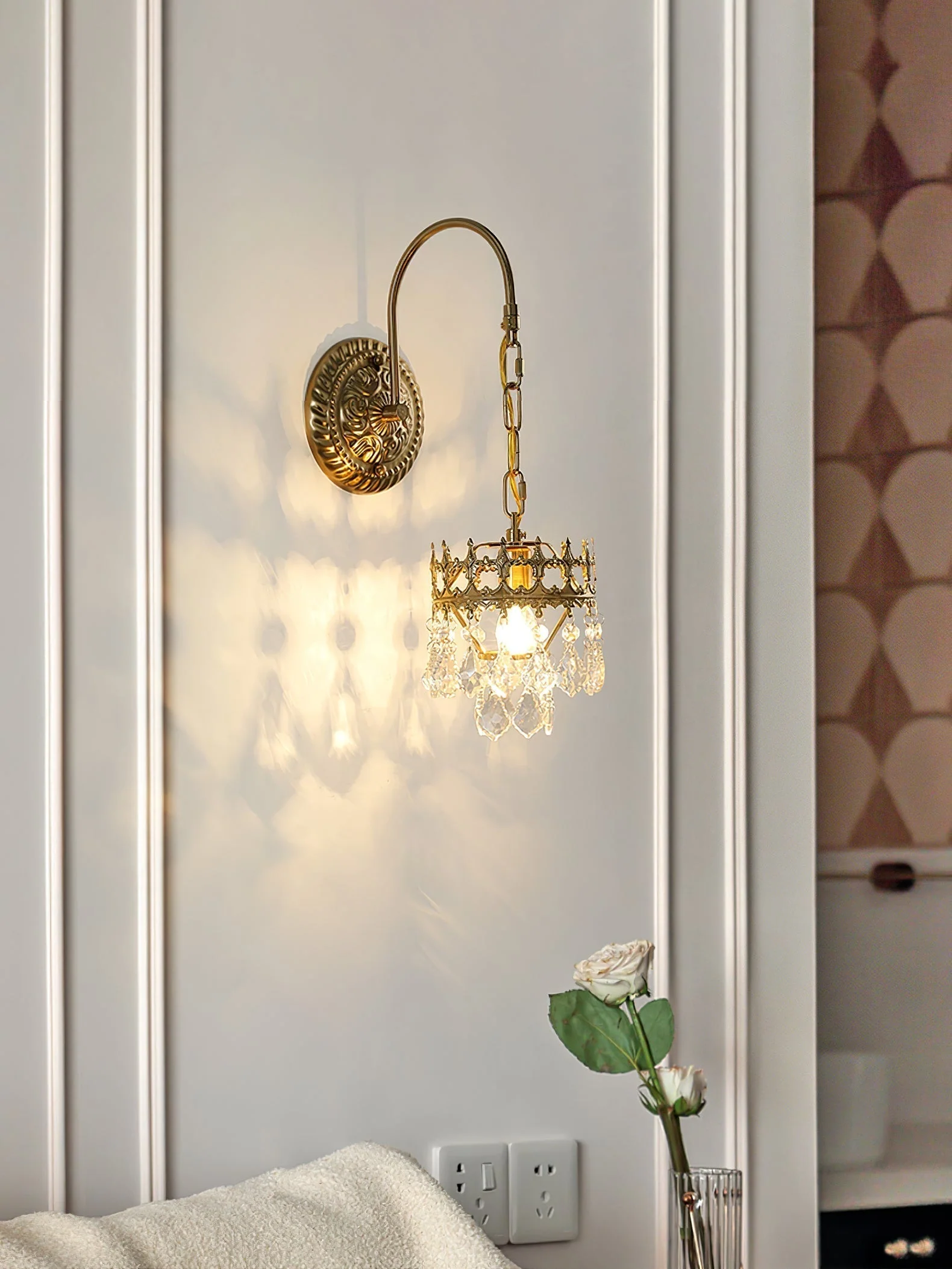 Ivmarila Nordic Art Crown Crystal Sconce Wall lamp - Image 65