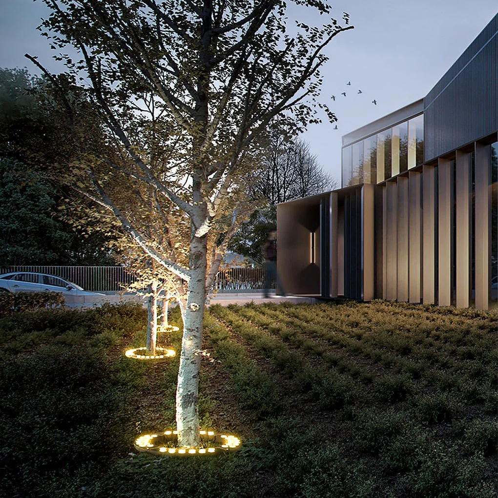 Ivor Solid Landscape Upwards Glass Outdoor Tree-Mounted Light - Image 12