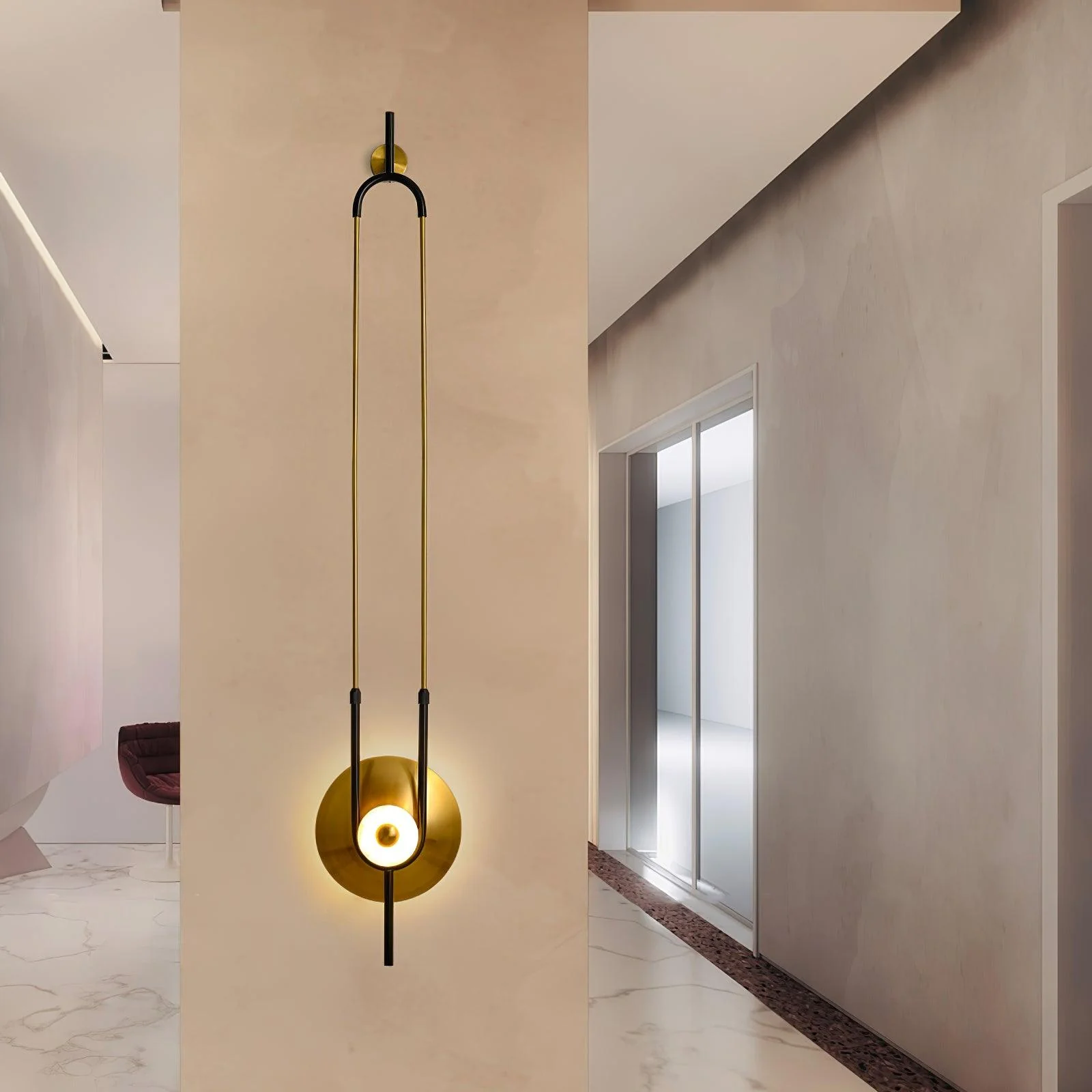 Ivory Modern Minimalist Ring Marble Wall Light - Image 11