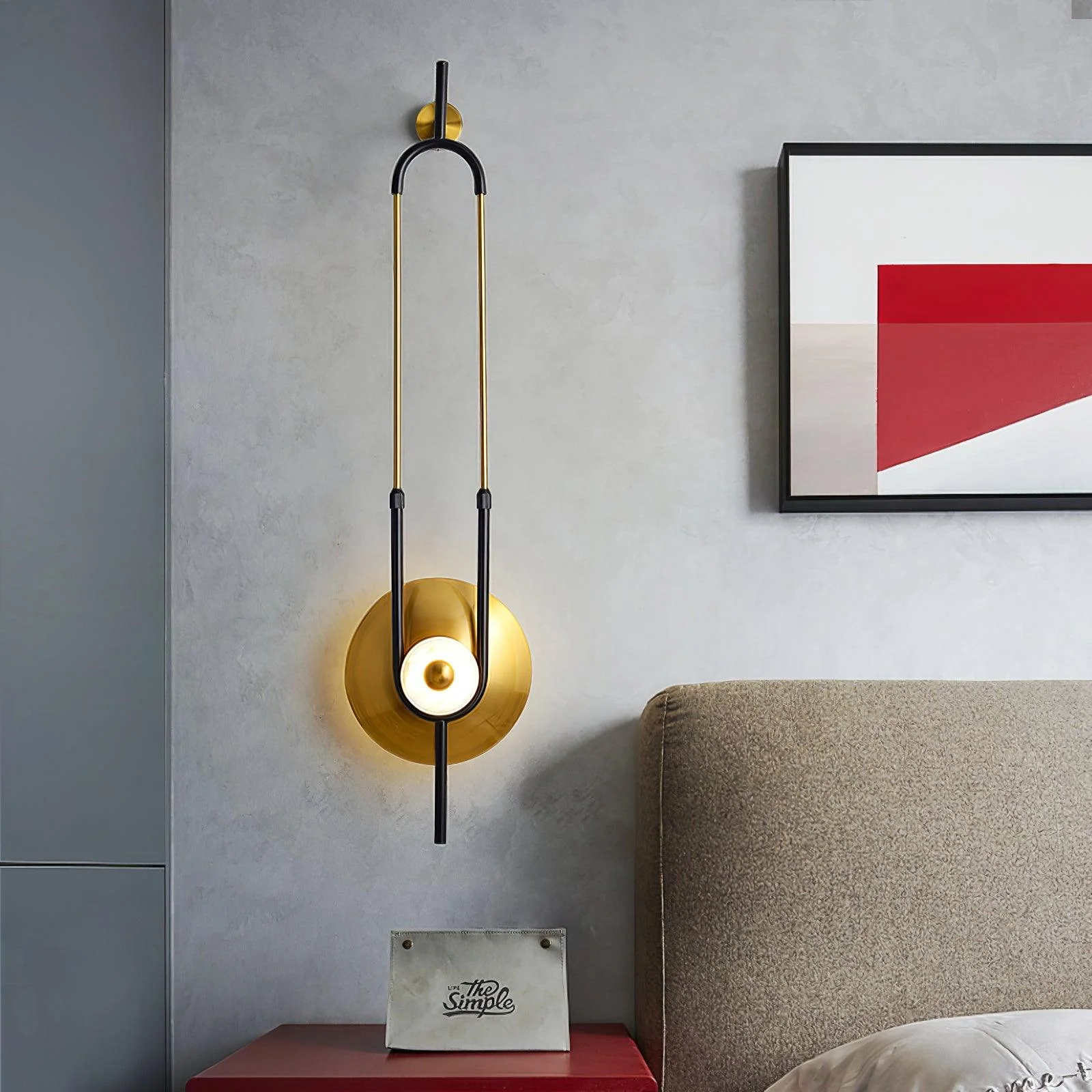 Ivory Modern Minimalist Ring Marble Wall Light - Image 4