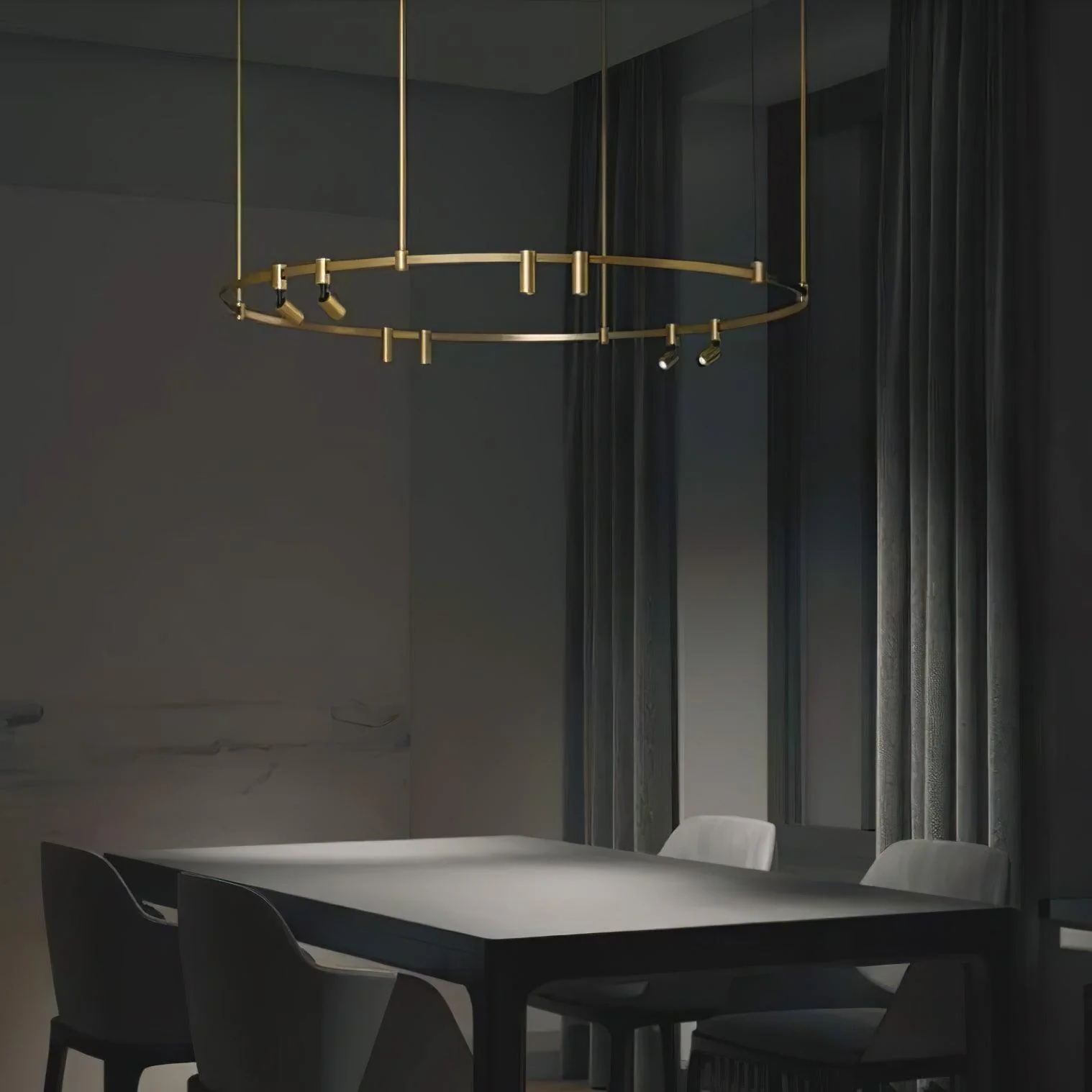 Ivrinir Ringed Brass Pendant Lamp - Image 3