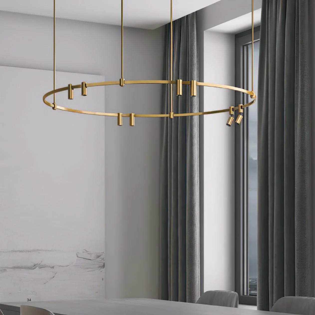 Ivrinir Ringed Brass Pendant Lamp - Image 4