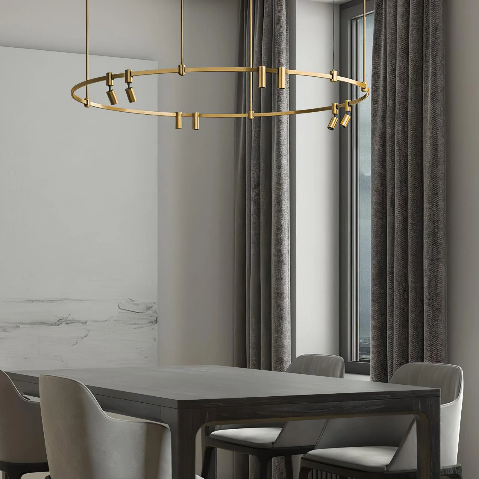 Ivrinir Ringed Brass Pendant Lamp - Image 6