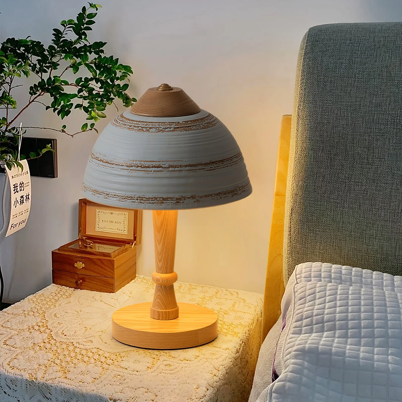 Japanese Farmhouse Wood Table Lamp - Image 15