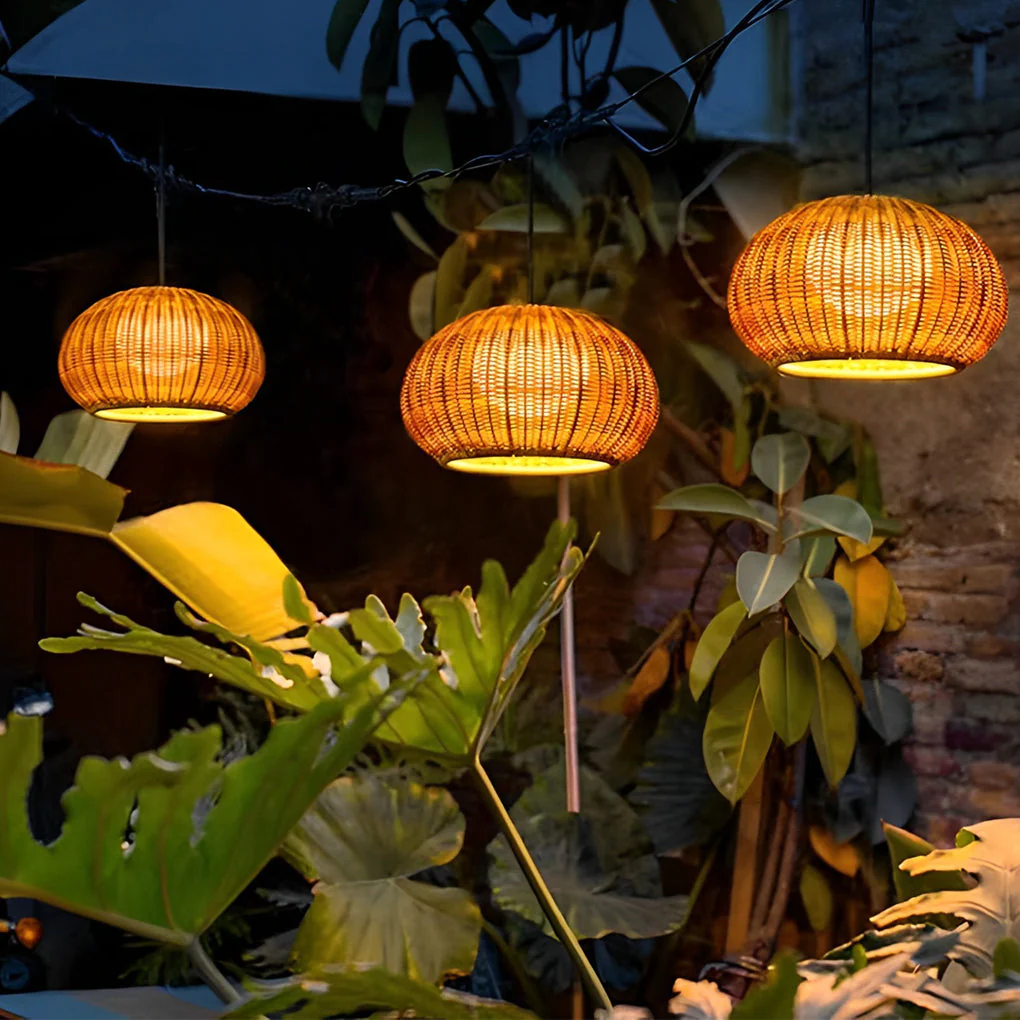 Jarvis Lantern Shaped Modern Rattan Outdoor Wall Lamp