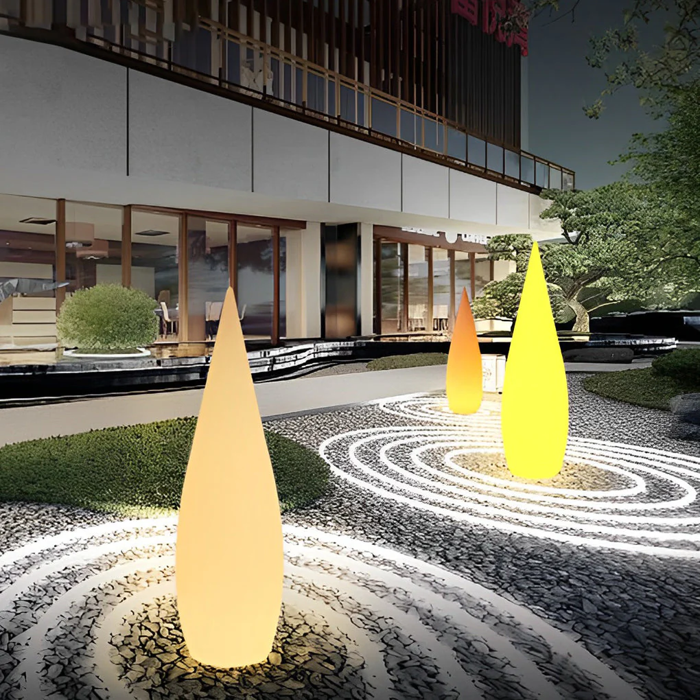 Jill Classic Water Drop LED PE Outdoor Floor Lamp - Image 4