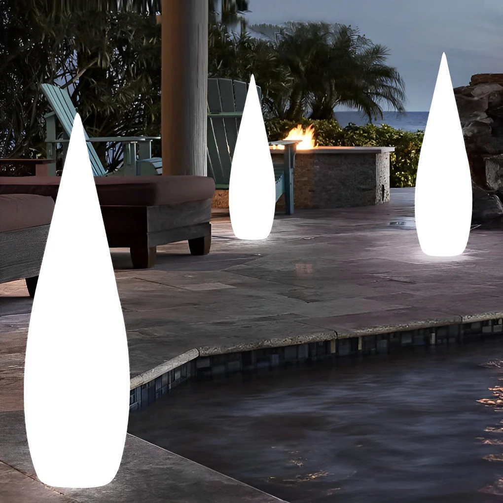 Jill Classic Water Drop LED PE Outdoor Floor Lamp - Image 5